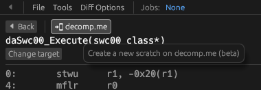 objdiff's decomp.me button