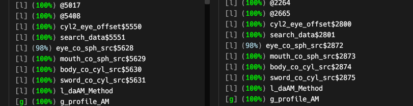 A data symbol with a name that doesn't match in objdiff
